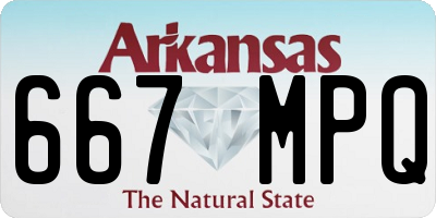 AR license plate 667MPQ