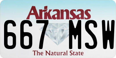 AR license plate 667MSW