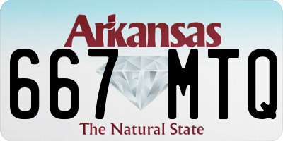 AR license plate 667MTQ