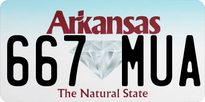 AR license plate 667MUA