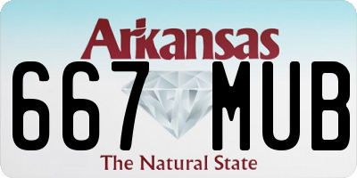 AR license plate 667MUB
