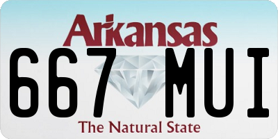 AR license plate 667MUI