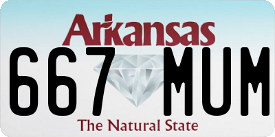 AR license plate 667MUM