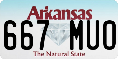 AR license plate 667MUO