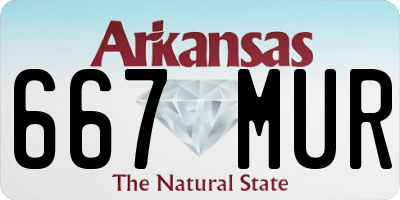 AR license plate 667MUR