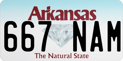 AR license plate 667NAM