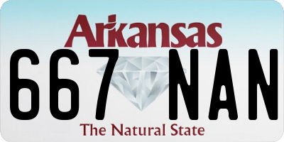AR license plate 667NAN