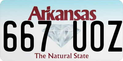 AR license plate 667UOZ