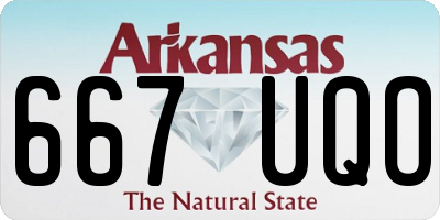AR license plate 667UQO
