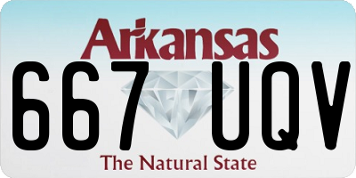 AR license plate 667UQV