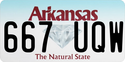 AR license plate 667UQW