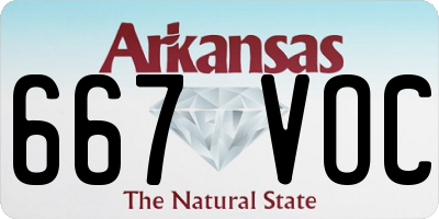 AR license plate 667VOC