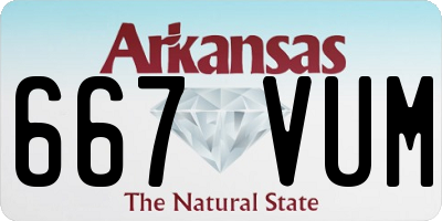 AR license plate 667VUM