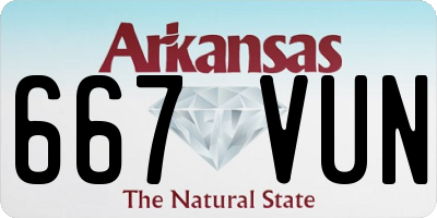 AR license plate 667VUN
