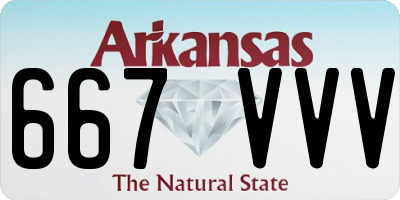 AR license plate 667VVV