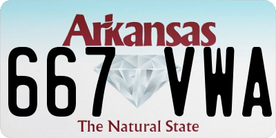 AR license plate 667VWA