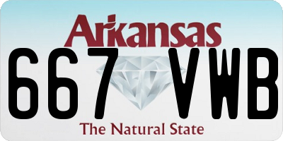 AR license plate 667VWB