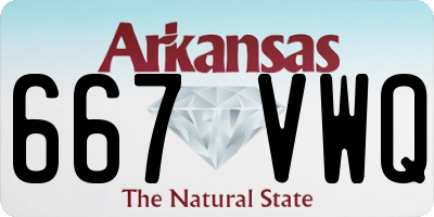 AR license plate 667VWQ