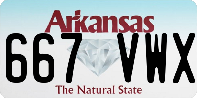 AR license plate 667VWX