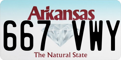 AR license plate 667VWY
