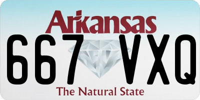AR license plate 667VXQ