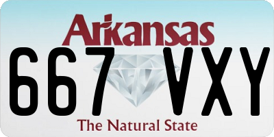 AR license plate 667VXY