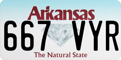 AR license plate 667VYR