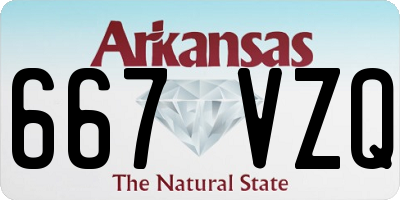 AR license plate 667VZQ