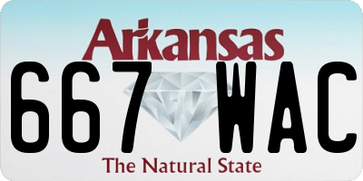 AR license plate 667WAC
