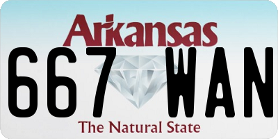 AR license plate 667WAN