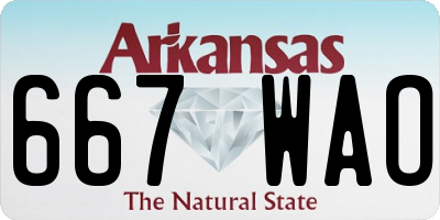 AR license plate 667WAO