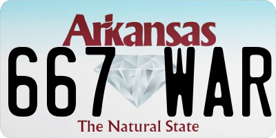AR license plate 667WAR