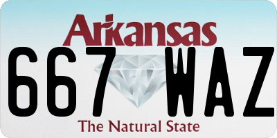 AR license plate 667WAZ