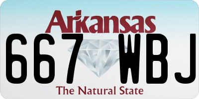 AR license plate 667WBJ