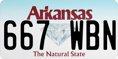 AR license plate 667WBN