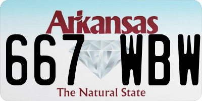 AR license plate 667WBW