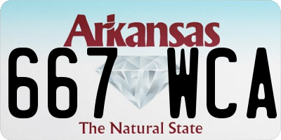AR license plate 667WCA