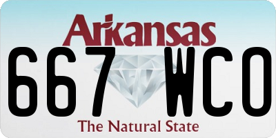 AR license plate 667WCO