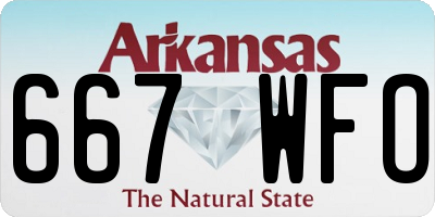 AR license plate 667WFO