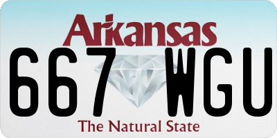 AR license plate 667WGU