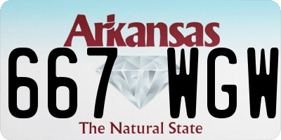 AR license plate 667WGW