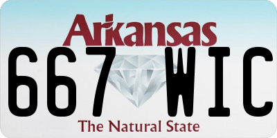 AR license plate 667WIC