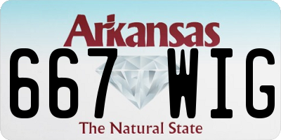 AR license plate 667WIG