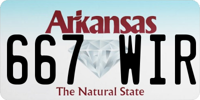 AR license plate 667WIR