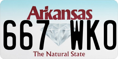 AR license plate 667WKO