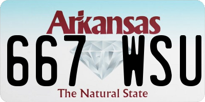 AR license plate 667WSU