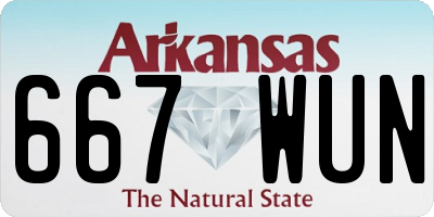 AR license plate 667WUN