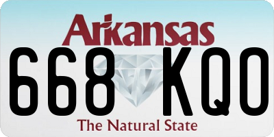 AR license plate 668KQO