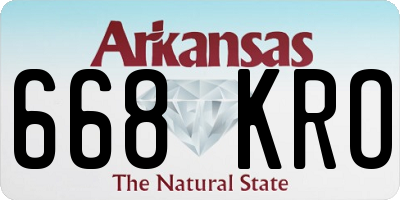 AR license plate 668KRO