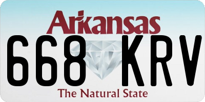 AR license plate 668KRV